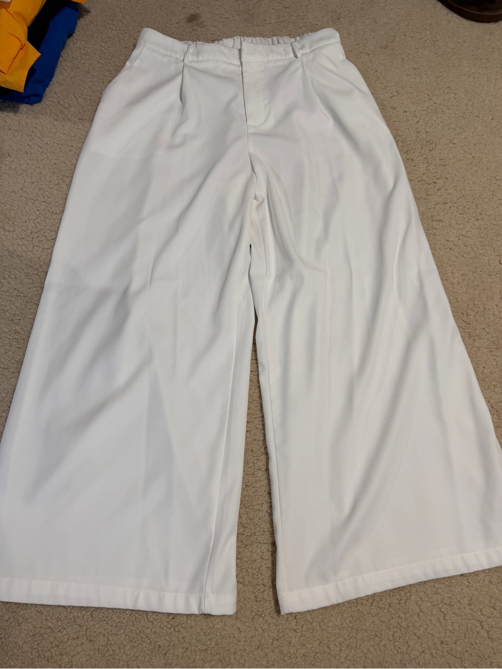 Wide Leg White Trousers